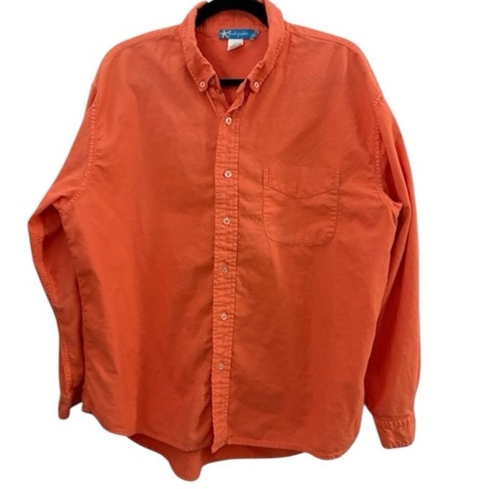 Fresh Produce Coral Button Down Shirt XL Boxy Mens 10% Cotton Beachy Pocket